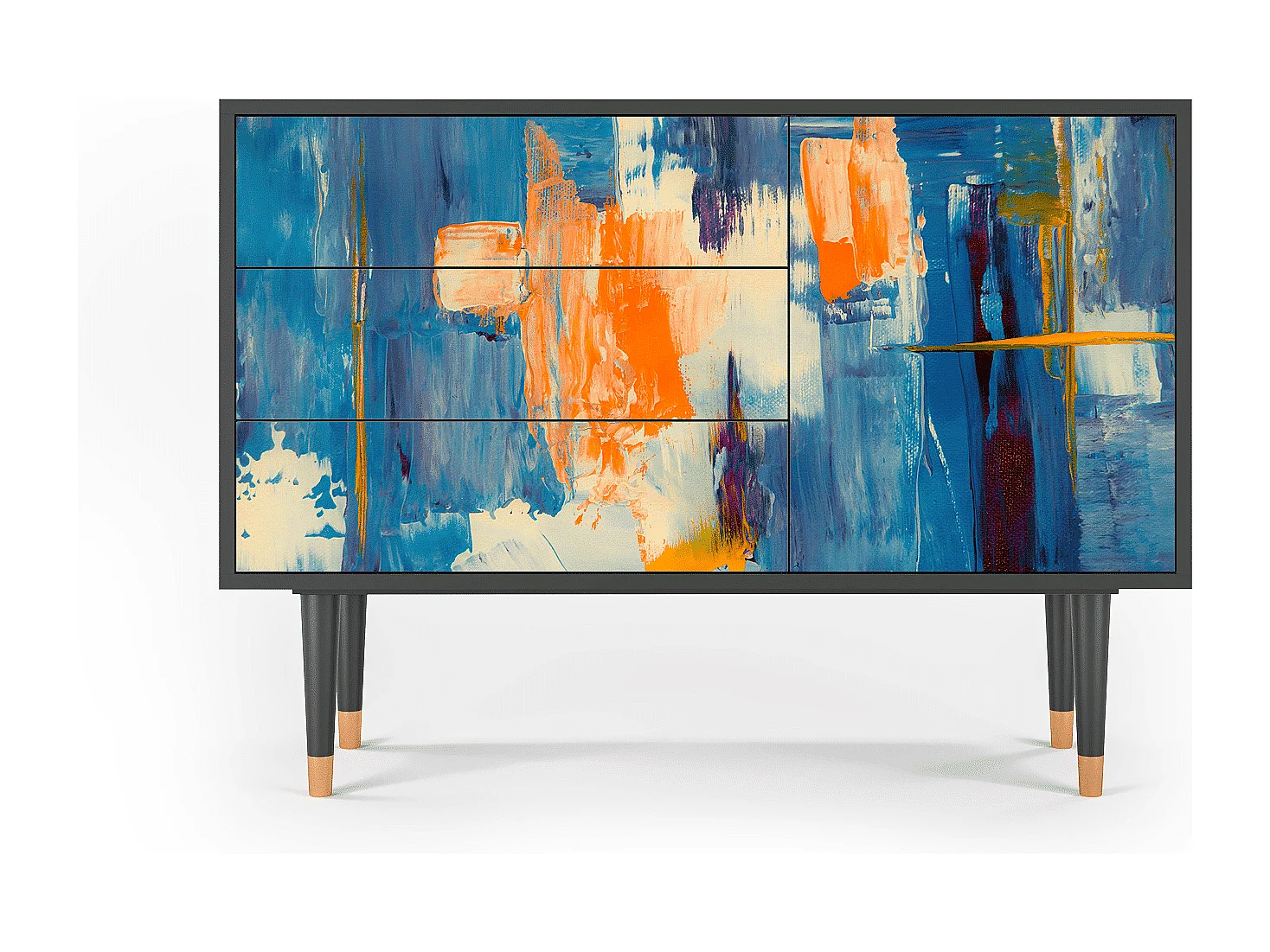 Buffet - 115х84х41 cm - S3 - Abstract Expressionism, Anthracite