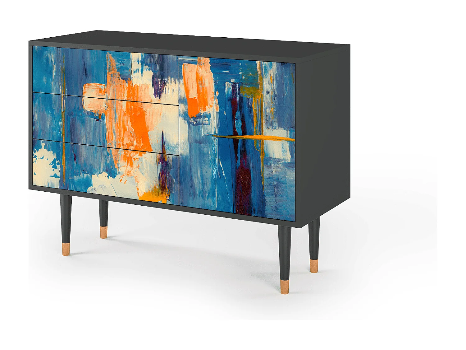 Buffet - 115х84х41 cm - S3 - Abstract Expressionism, Anthracite