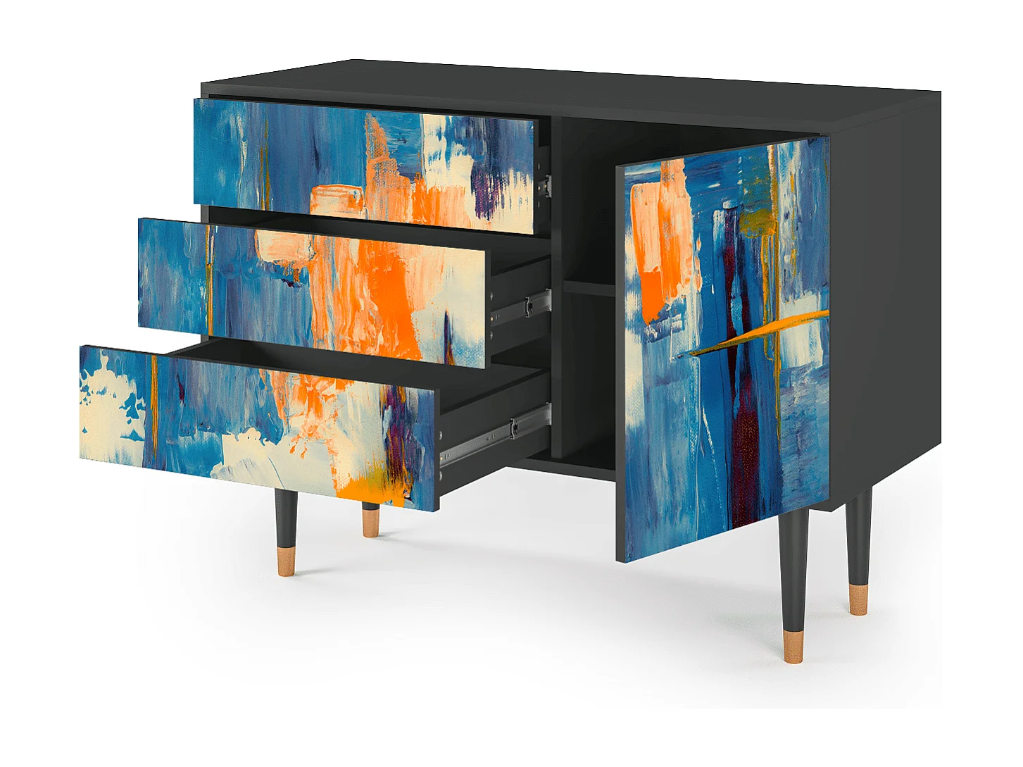 Buffet - 115х84х41 cm - S3 - Abstract Expressionism, Anthracite