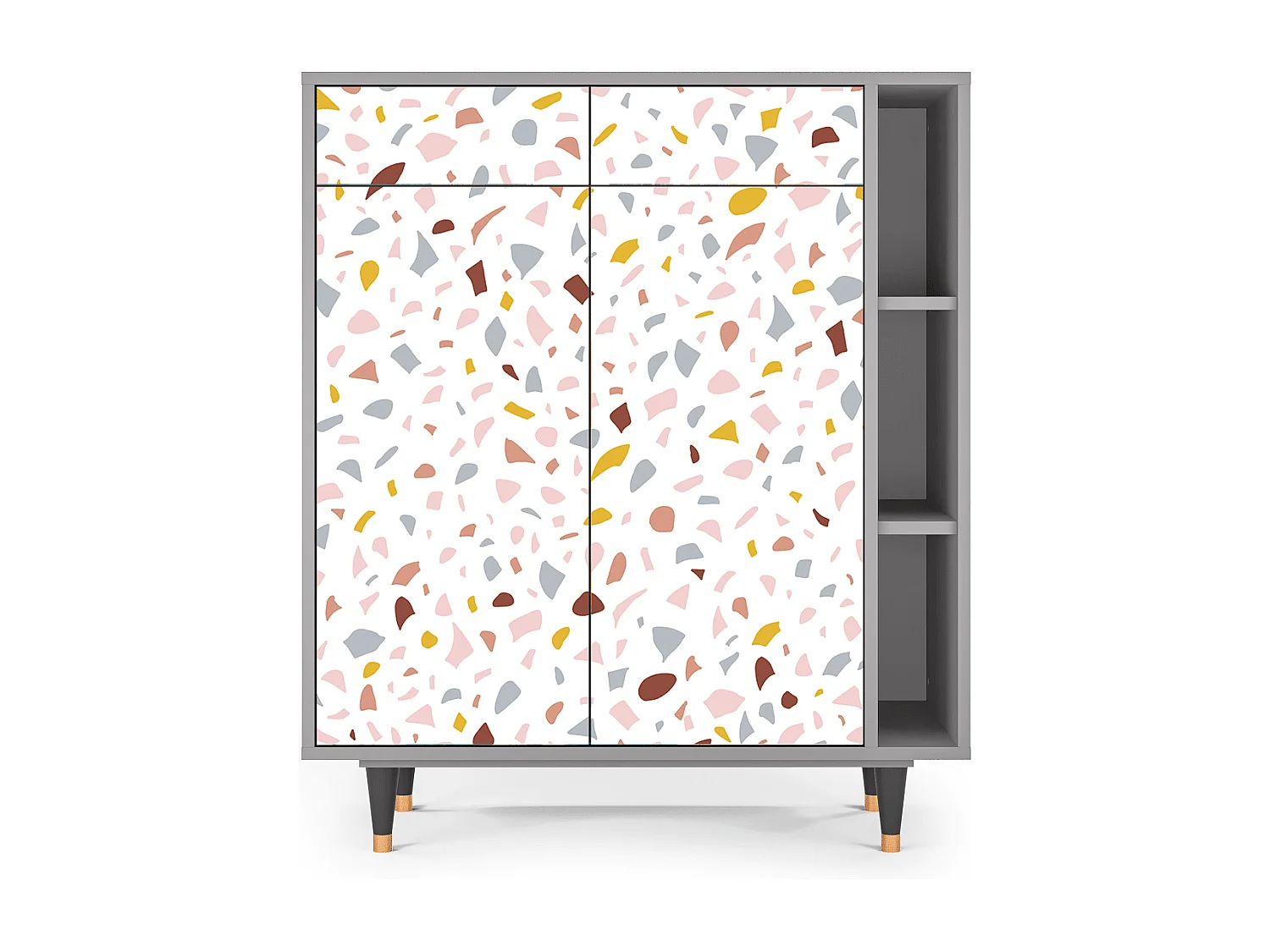 Kredens - 96х110х41 cm - BS6 - Marmelade Cheese, Szary