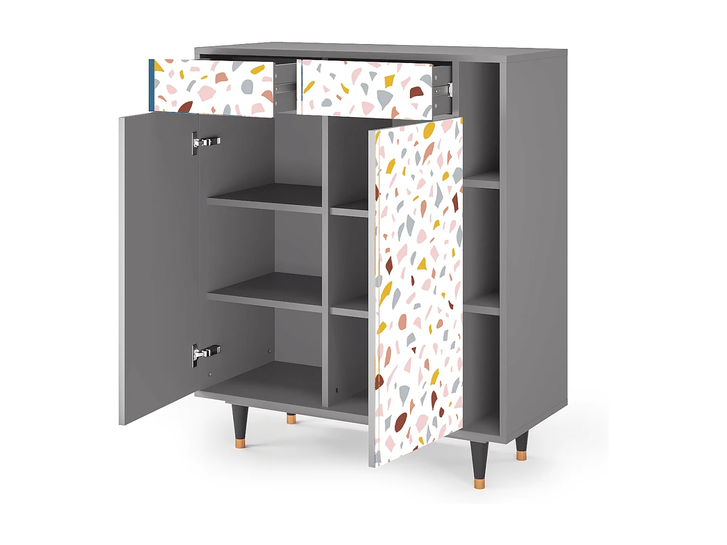 Kredens - 96х110х41 cm - BS6 - Marmelade Cheese, Szary