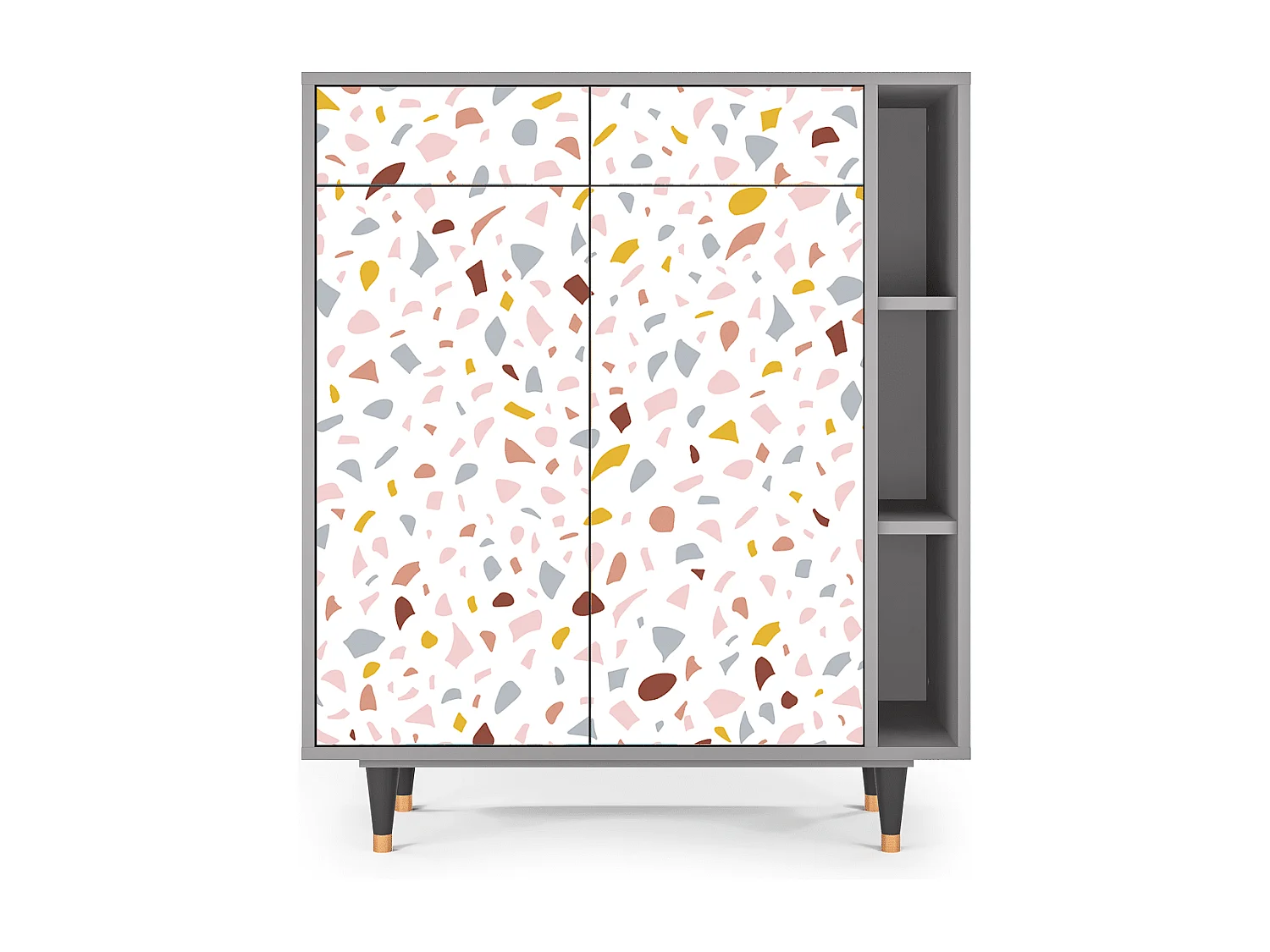 Kredens - 96х110х41 cm - BS6 - Marmelade Cheese, Szary