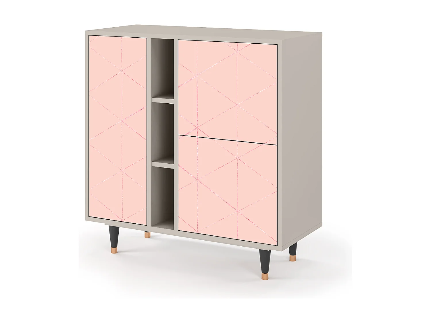 Kredens - 94х96х41 cm - BS5 - Rose Quartz, Piaskowy