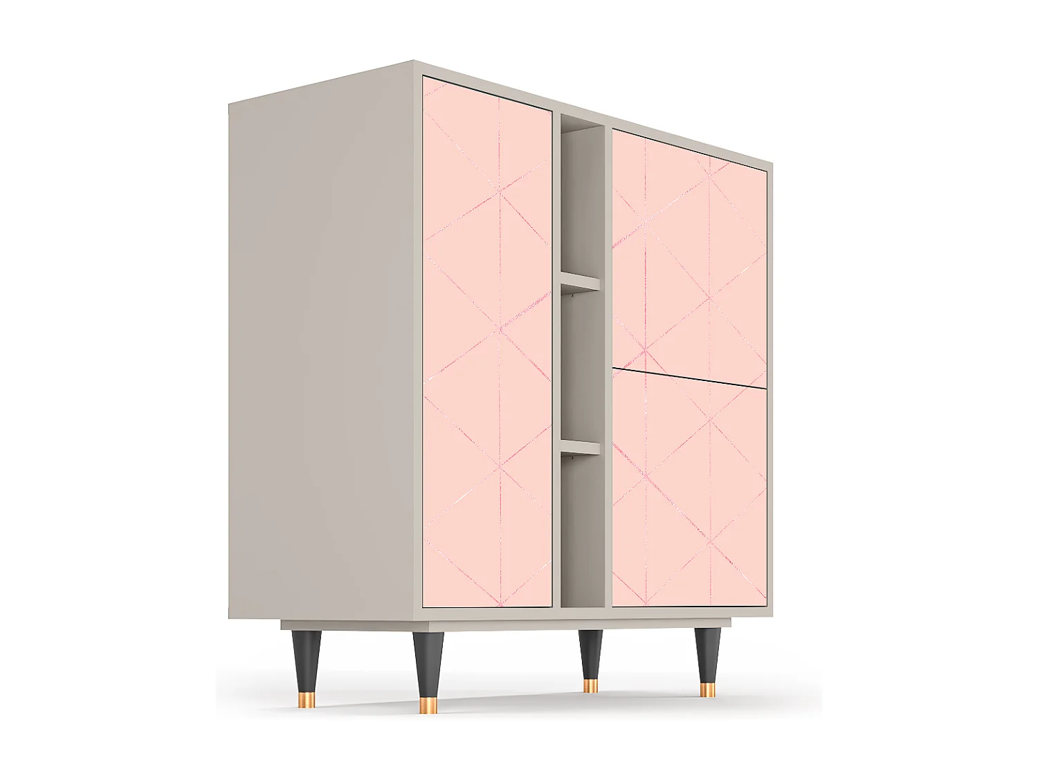 Kredens - 94х96х41 cm - BS5 - Rose Quartz, Piaskowy