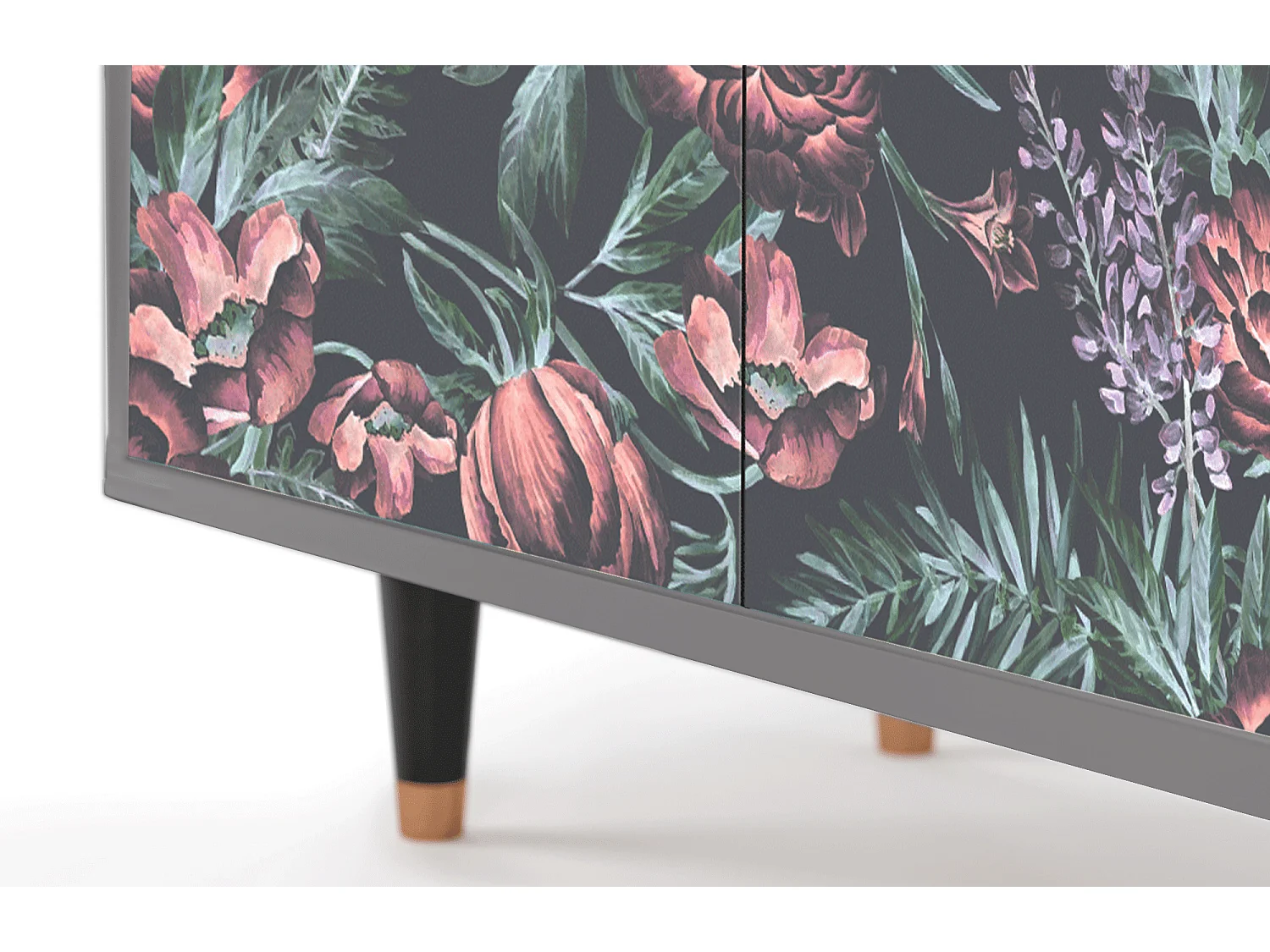Aparador - 94x96x48 cm - BS3 - Dark Peonies, Cinza