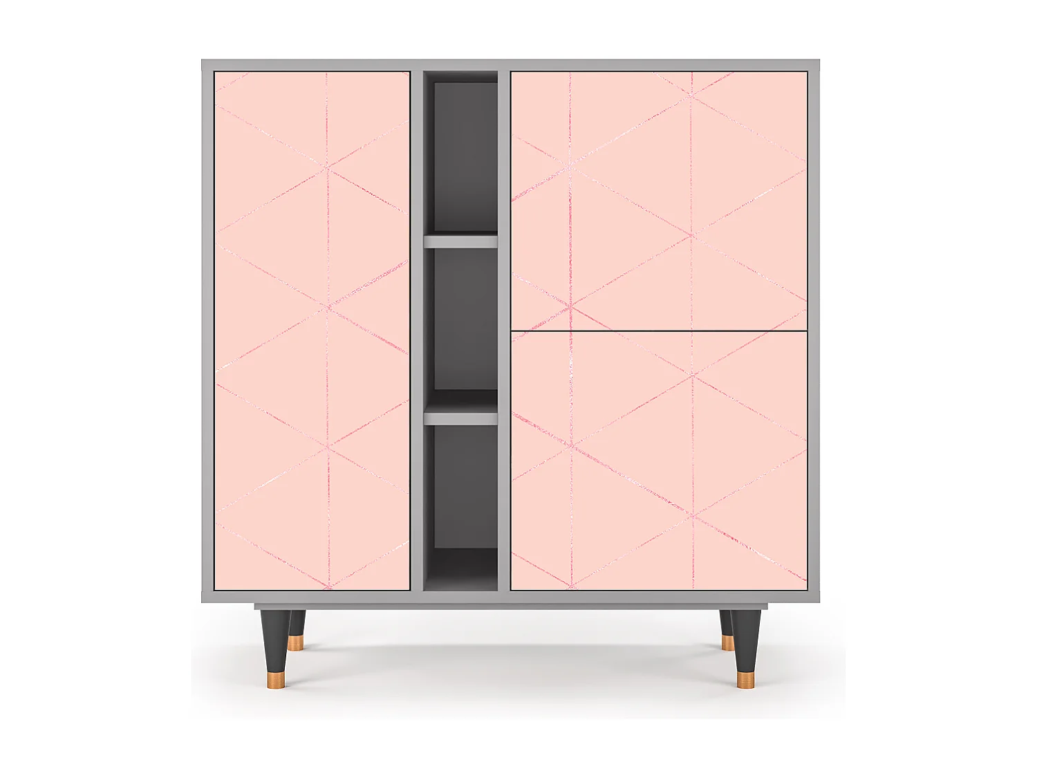 Kredens - 94х96х41 cm - BS5 - Rose Quartz, Szary