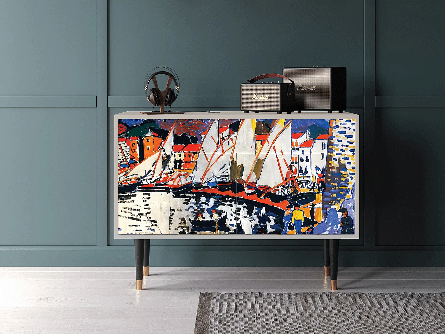 Buffet - 115x85x48 cm - BS4 - Le Séchage des voiles , Sable