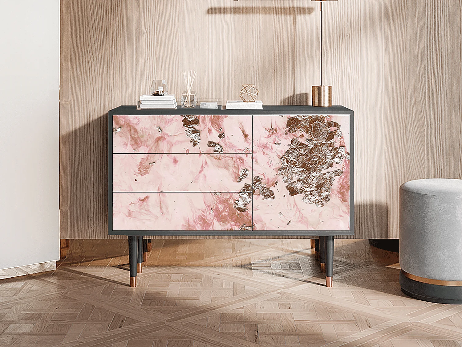 Credenza - 115х84х41 cm - S3 - Cotton Candy, Antracite