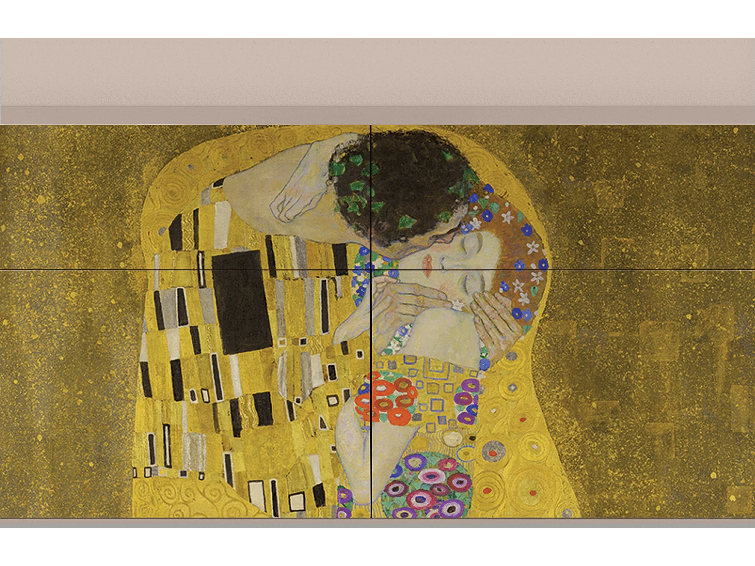 Kredens - 115x85x48 cm - BS4 - The Kiss by Klimt , Latte