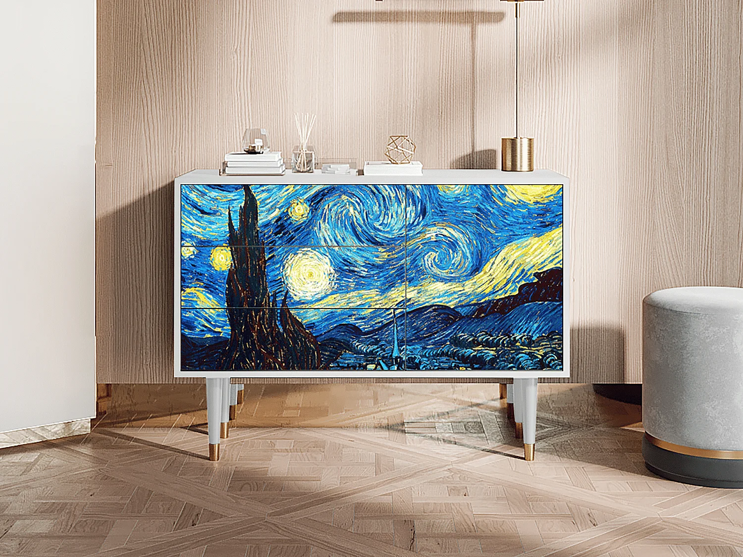 Dressoir - 115х84х41 cm - S3 - The Starry Night  , Wit