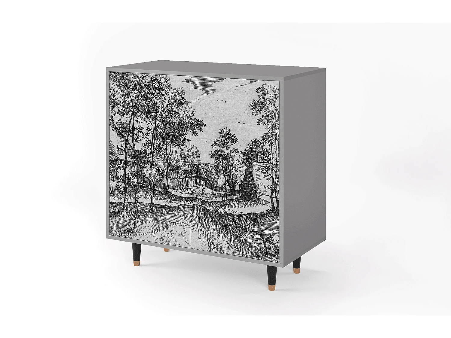 Kredens - 94x96x48 cm - BS3 - Village Road, Szary