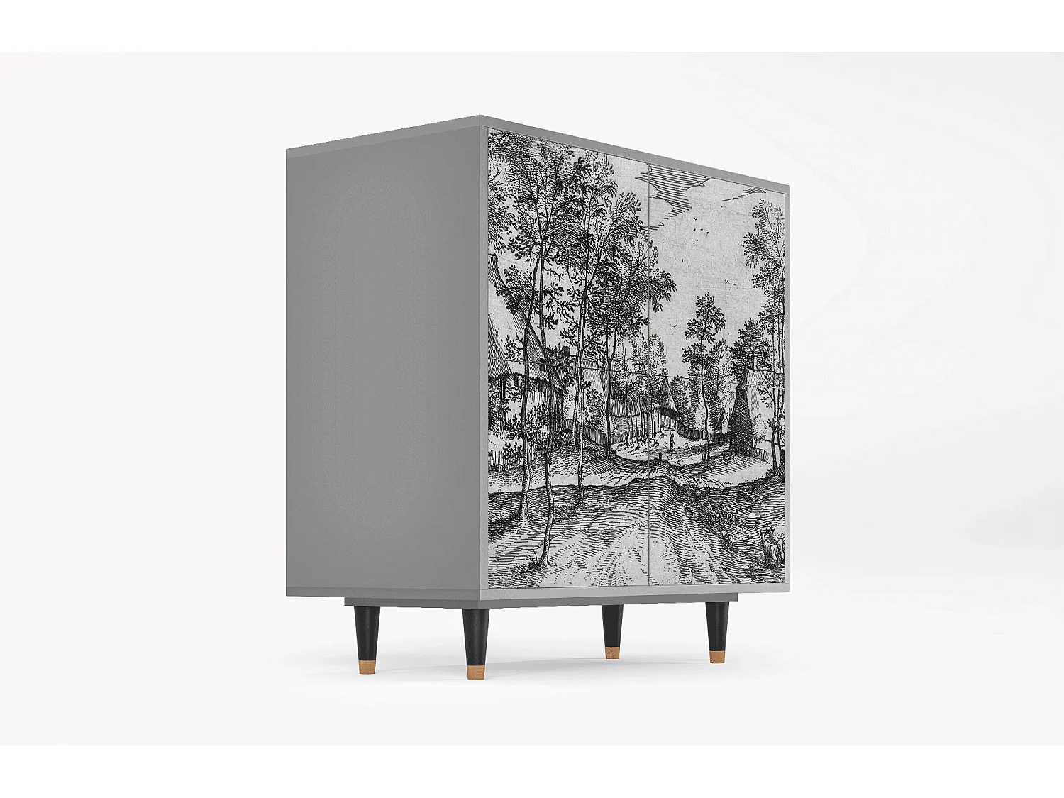 Kredens - 94x96x48 cm - BS3 - Village Road, Szary