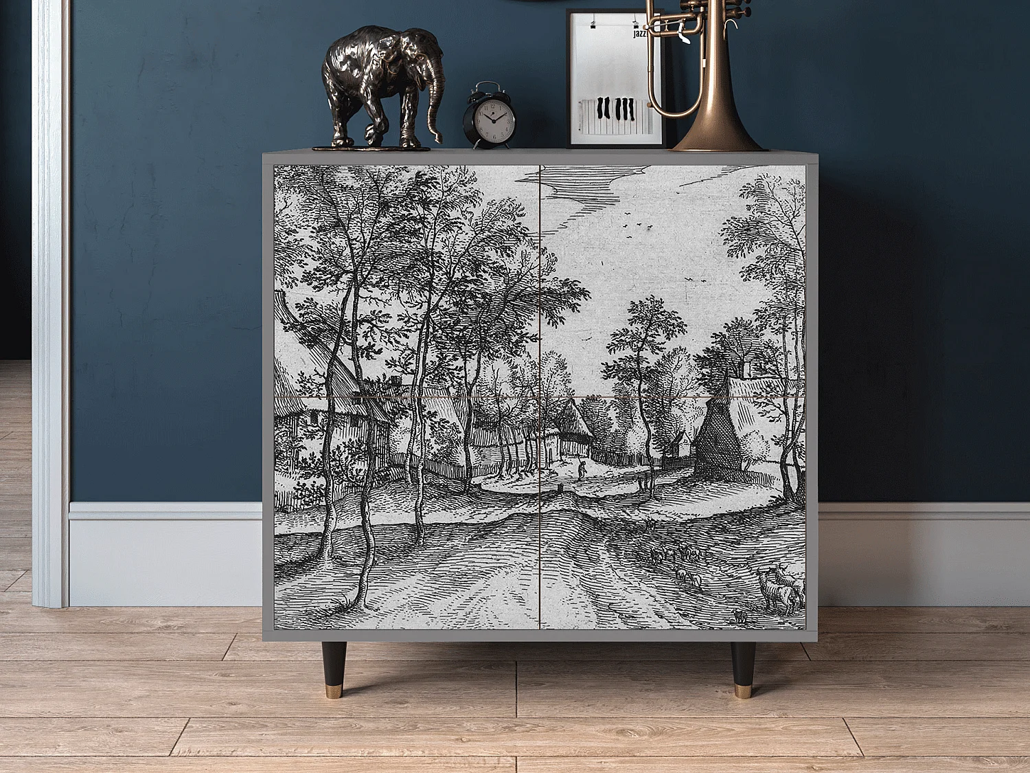 Sideboard - 94x96x48 cm - BS3 - Village Road, Grau
