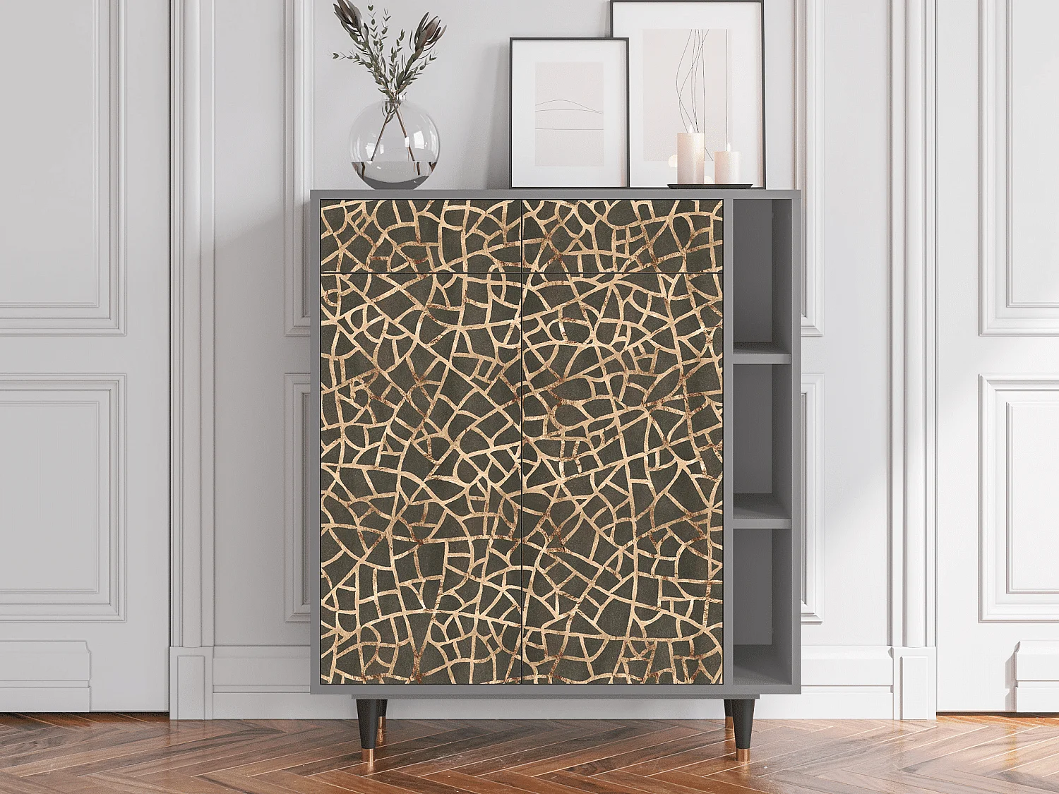 Sideboard - 96х110х41 cm - BS6 - Enlarged Leaf, Grau