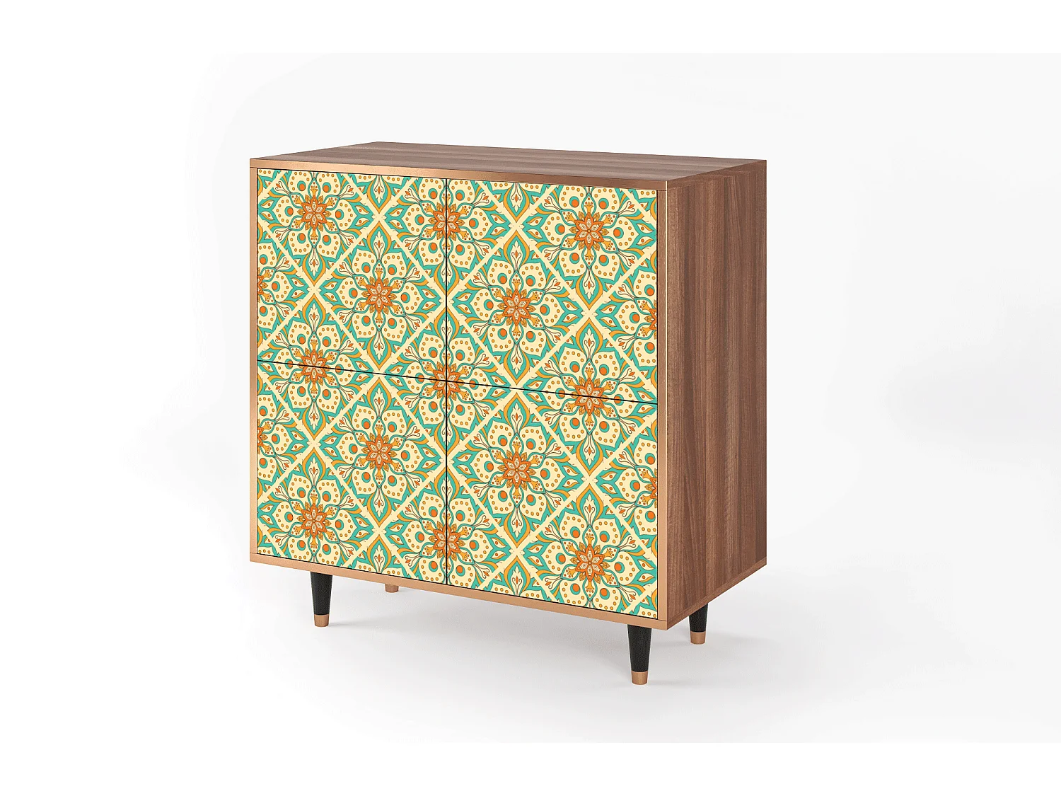 Dressoir - 94x96x48 cm - BS3 - Hindu Daisy, Walnoot