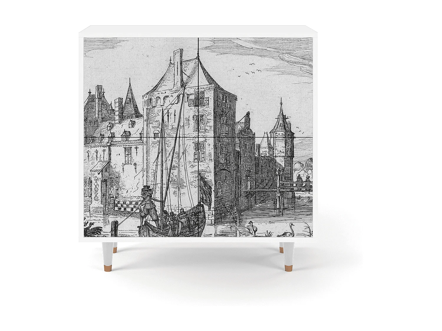 Kredens - 94x96x48 cm - BS3 - Castle by Breugel, Biały