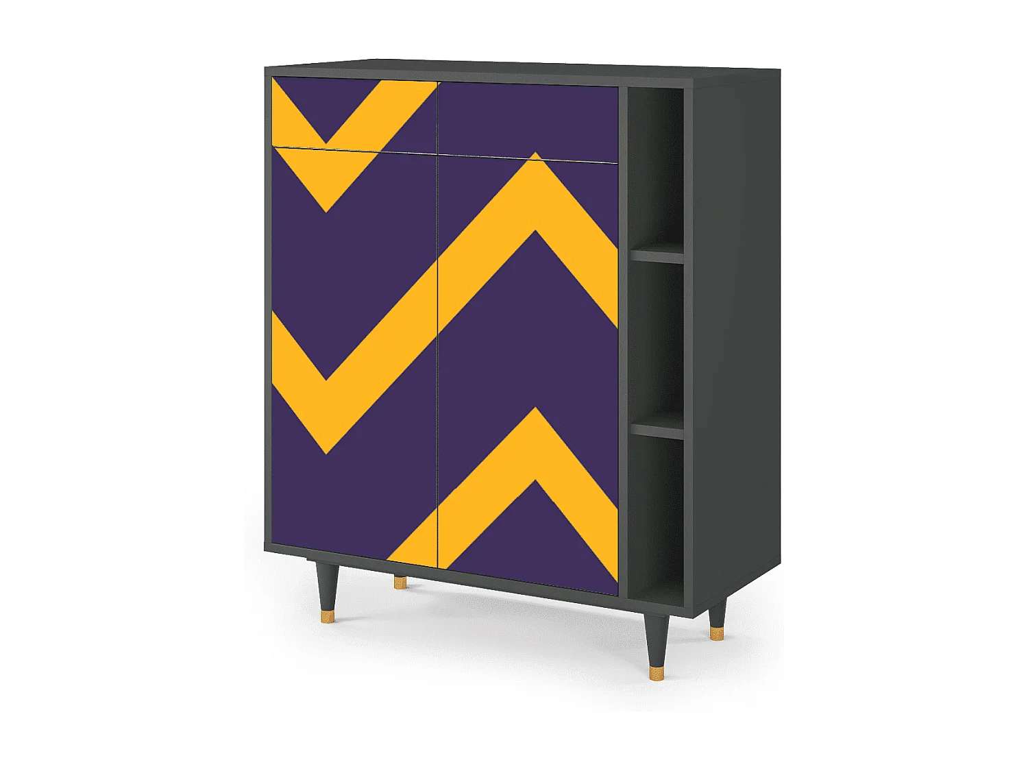 Kredens - 96х110х41 cm - BS6 - The Brightest Way, Antracyt