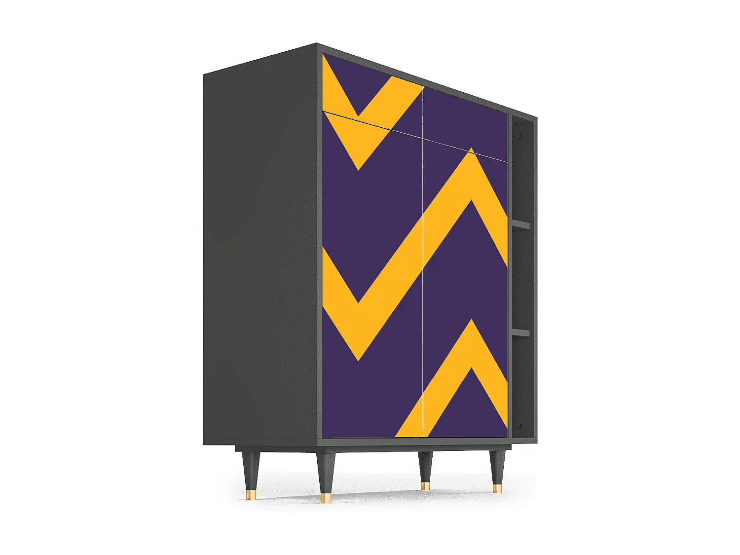 Kredens - 96х110х41 cm - BS6 - The Brightest Way, Antracyt