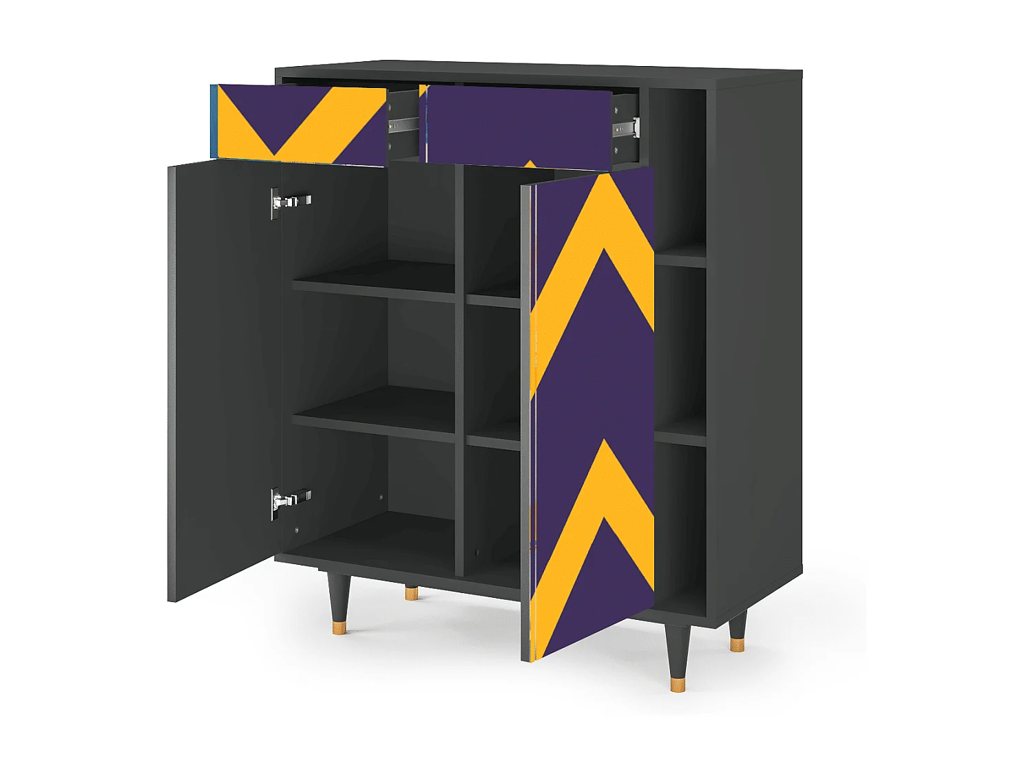 Dressoir - 96х110х41 cm - BS6 - The Brightest Way, Antraciet