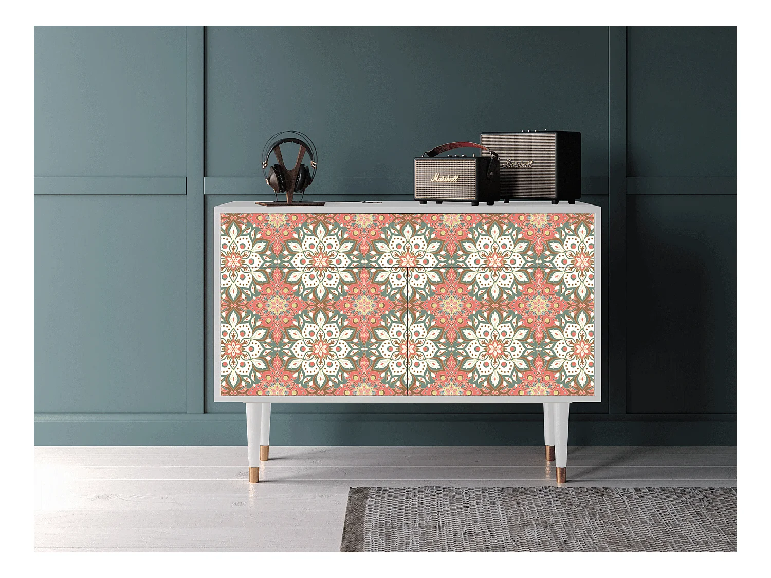 Sideboard - 115x85x48 cm - BS4 - Peach Grove, Weiß