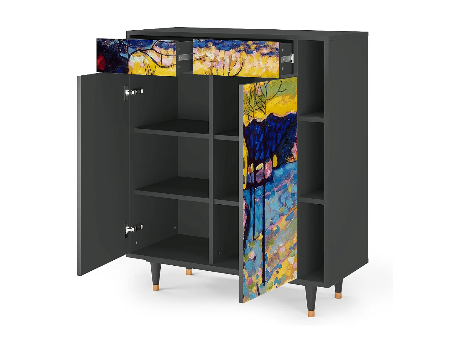 Credenza - 96х110х41 cm - BS6 - Winter Landscape, Antracite