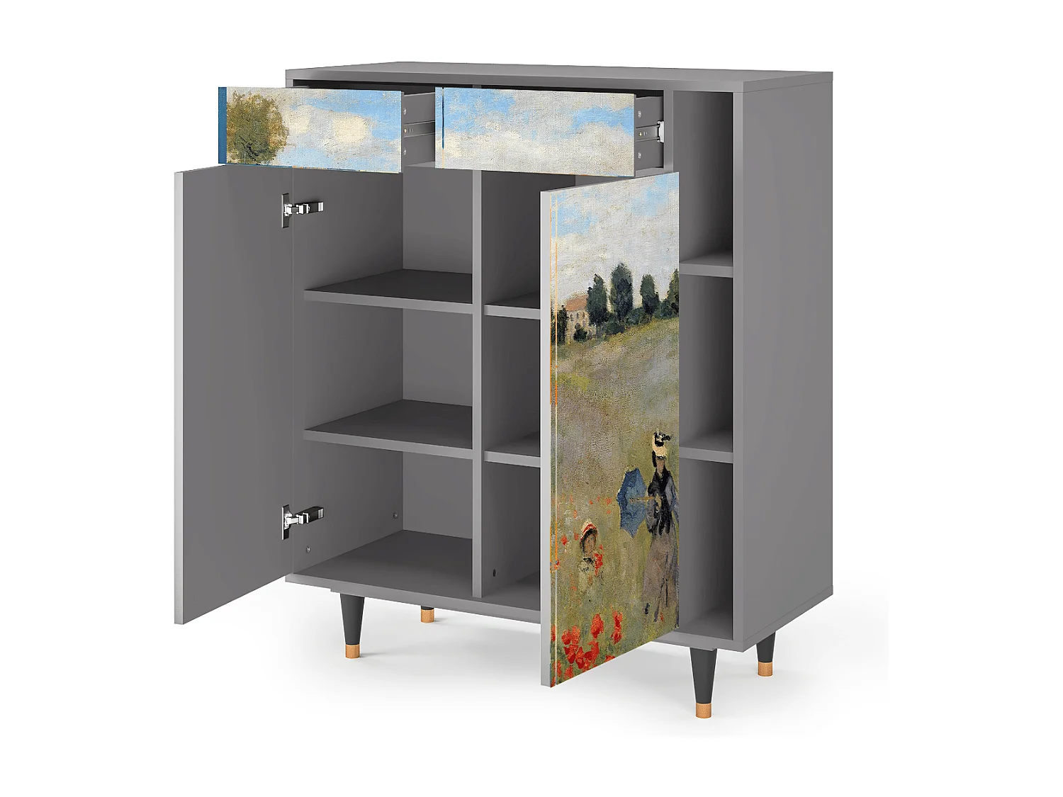 Dressoir - 96х110х41 cm - BS6 - The Poppy Field   , Grijs