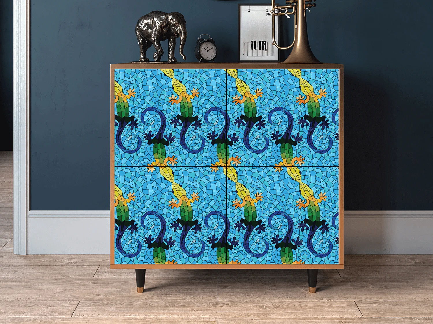 Buffet - 94x96x48 cm - BS3 - Gaudi's Lizard, Noyer