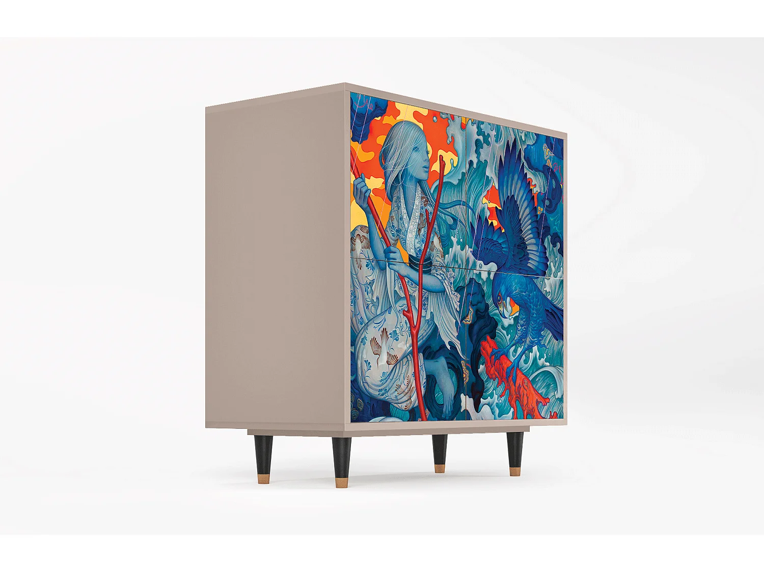 Aparador - 94x96x48 cm - BS3 - The Girl - James Jean, Latte