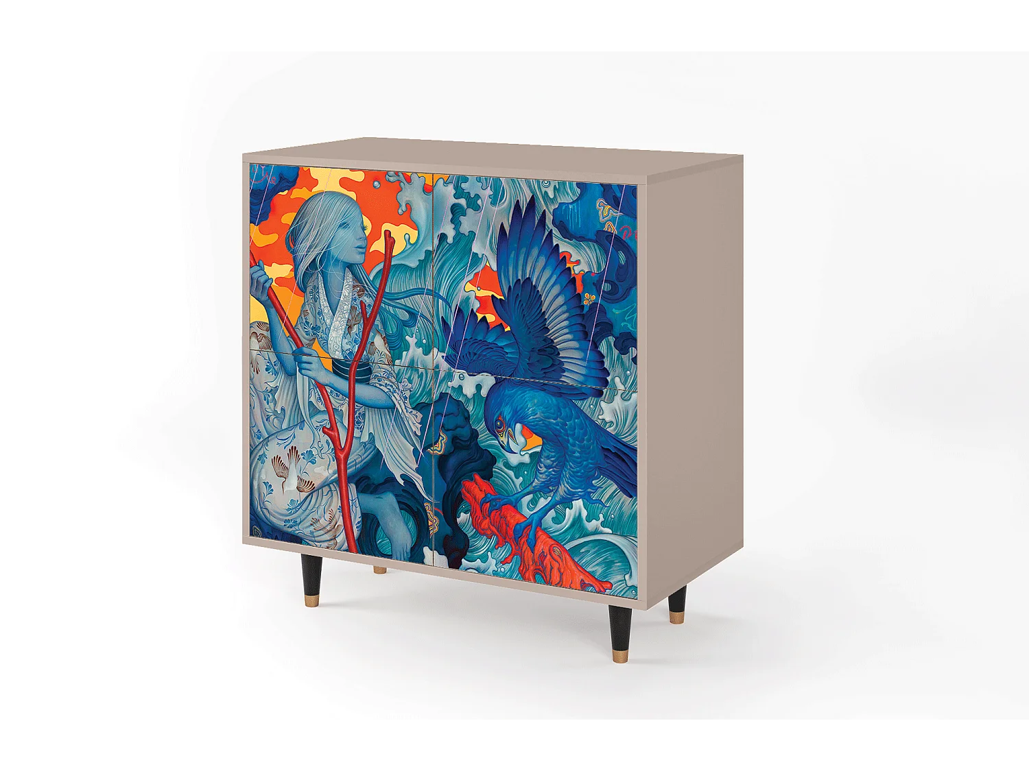 Sideboard - 94x96x48 cm - BS3 - The Girl - James Jean, Latte