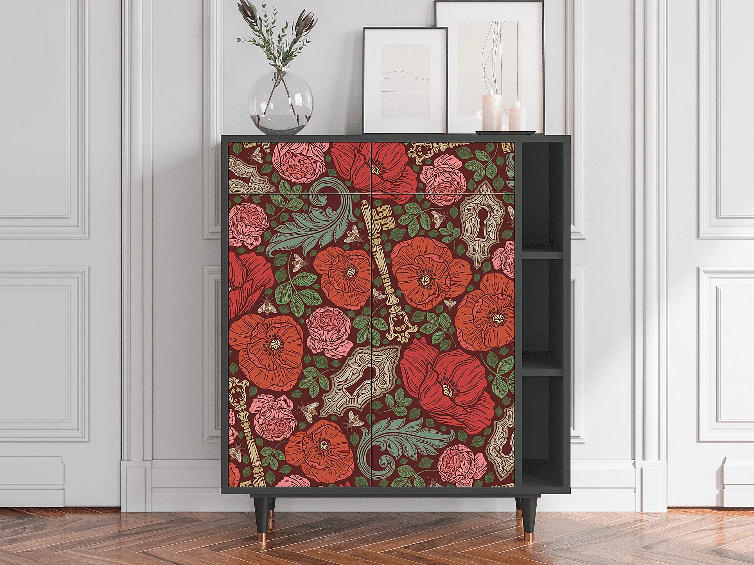 Sideboard - 96х110х41 cm - BS6 - Poppy Garden, Anthrazit