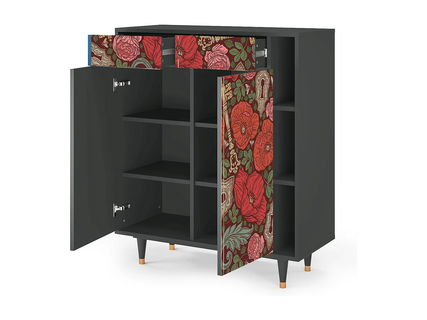 Sideboard - 96х110х41 cm - BS6 - Poppy Garden, Anthrazit