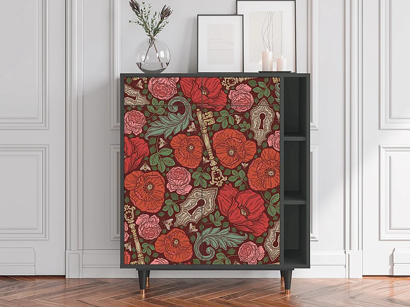 Sideboard - 96х110х41 cm - BS6 - Poppy Garden, Anthrazit