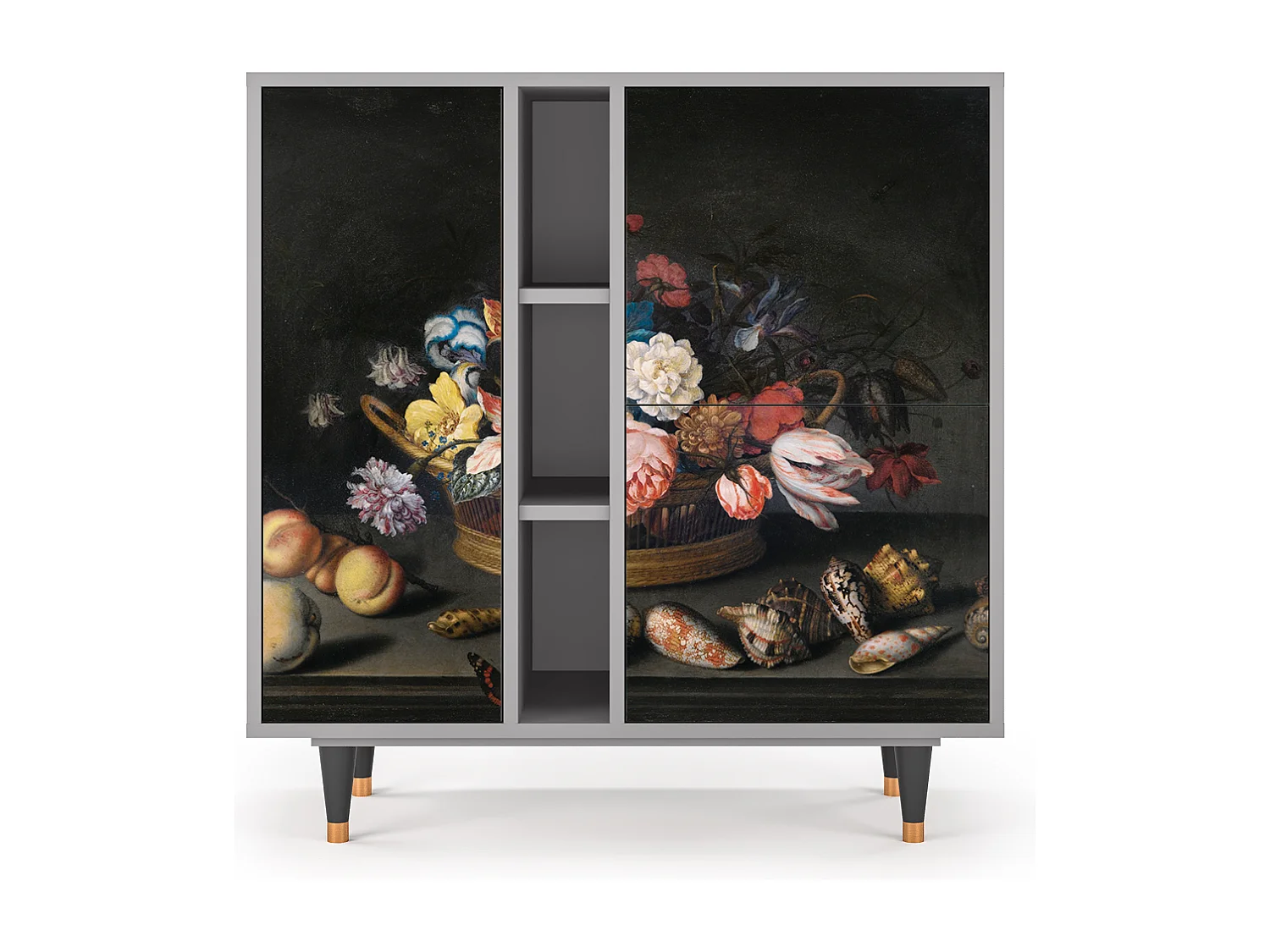 Sideboard - 94х96х41 cm - BS5 - Still Life with Flowers, Grau