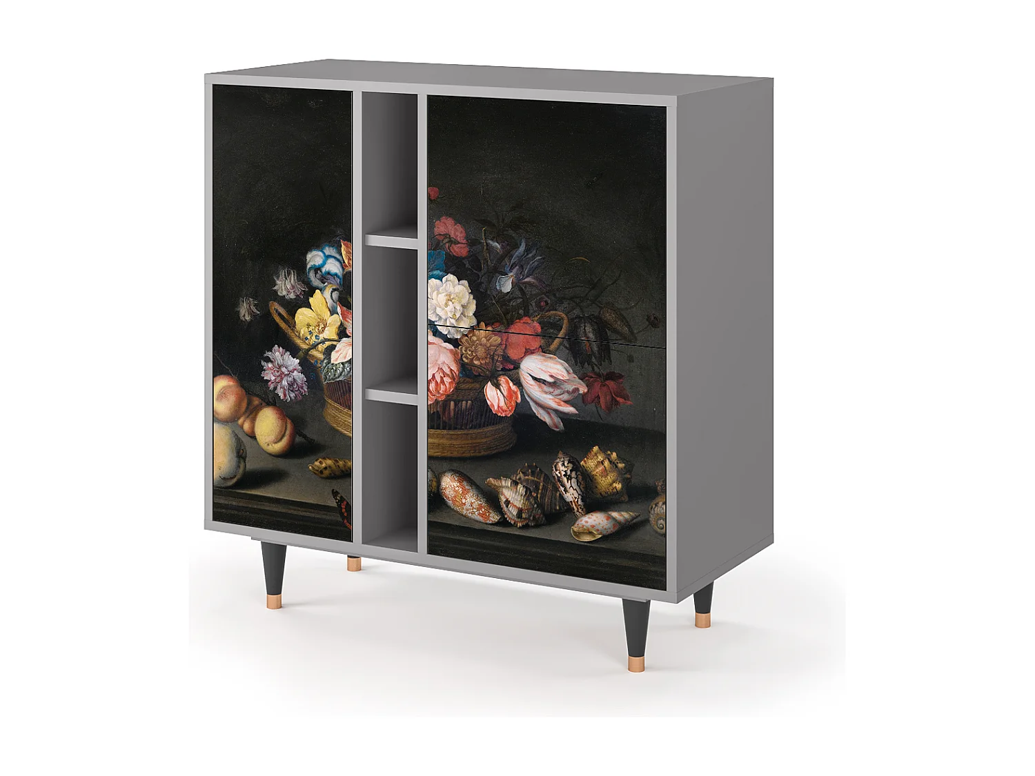 Sideboard - 94х96х41 cm - BS5 - Still Life with Flowers, Grau