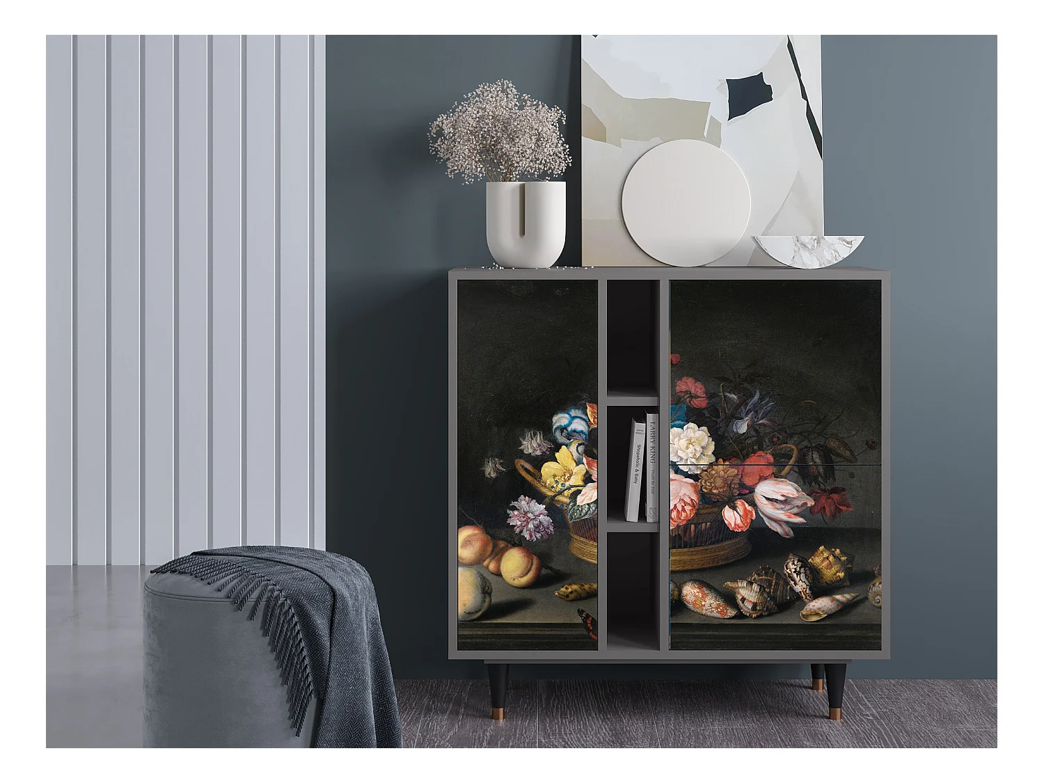 Buffet - 94х96х41 cm - BS5 - Still Life with Flowers, Gris