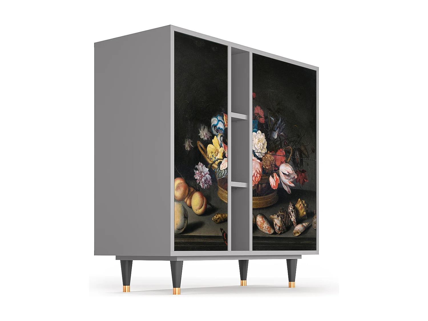 Buffet - 94х96х41 cm - BS5 - Still Life with Flowers, Gris