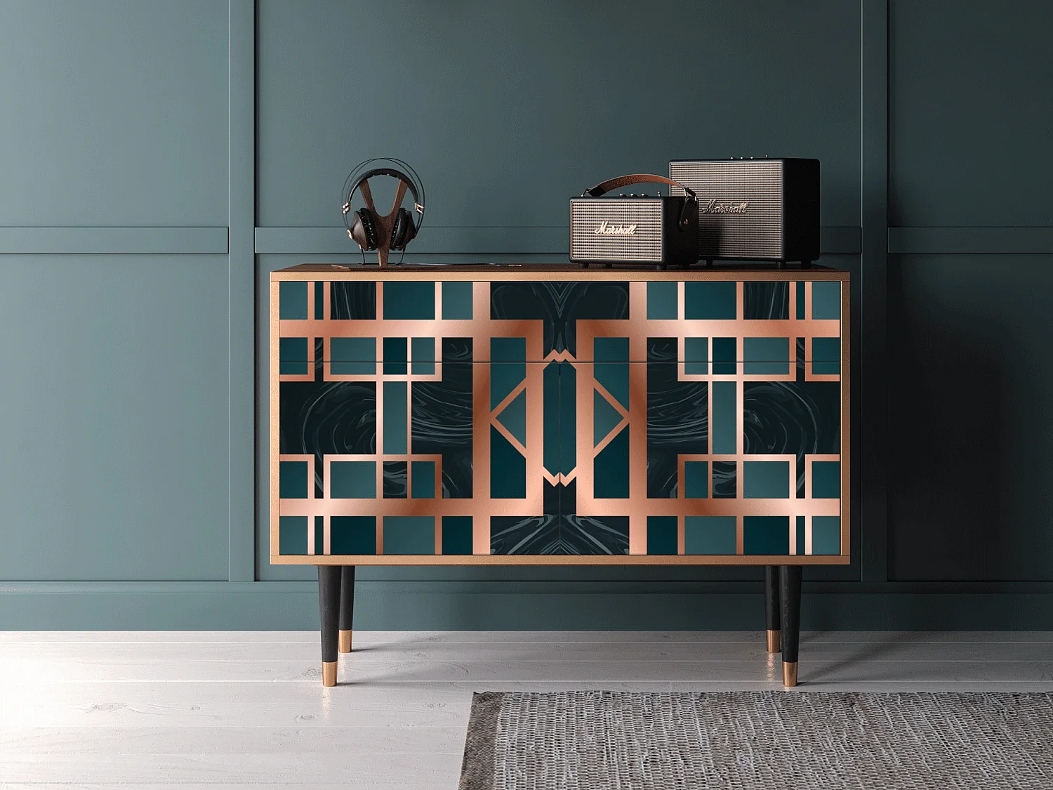 Buffet - 115x85x48 cm - BS4 - Emerald Metro, Noyer