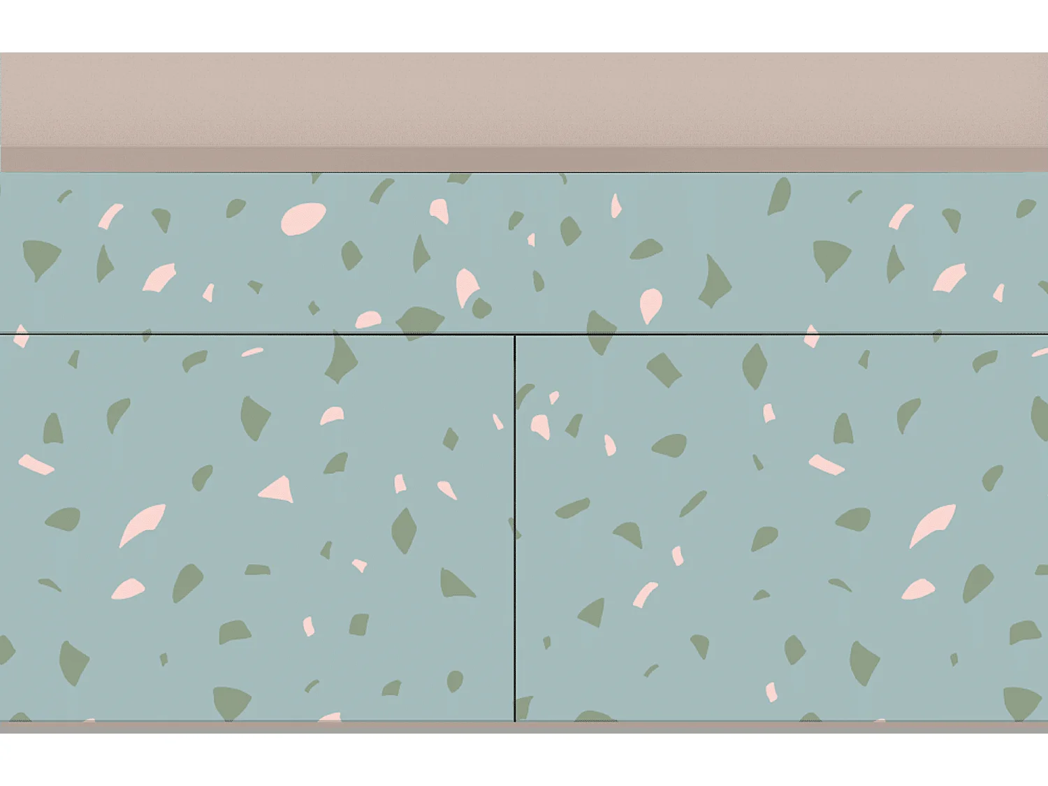 Kredens - 115x85x48 cm - BS4 - Blue Drops, Latte