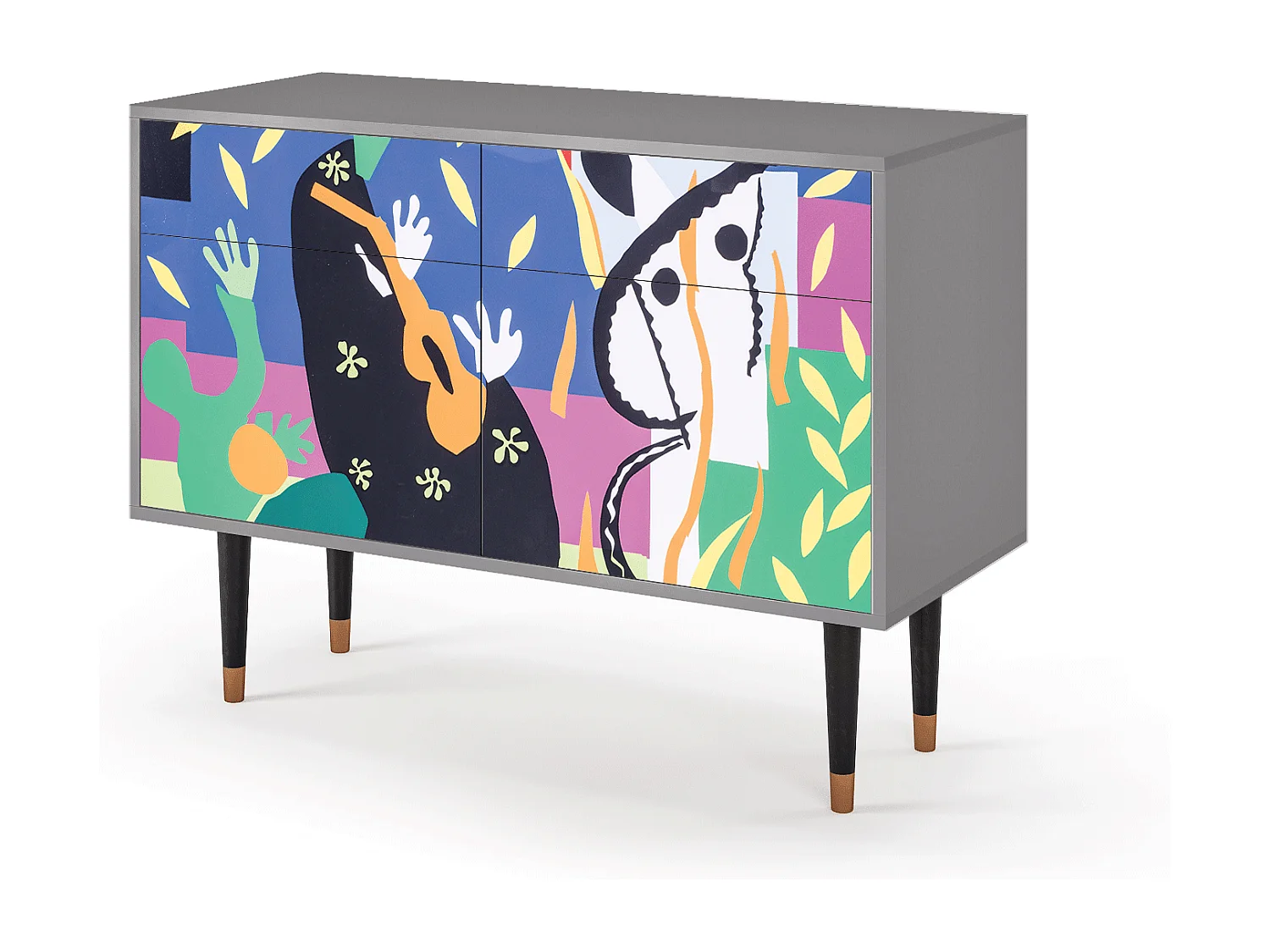 Sideboard - 115x85x48 cm - BS4 - La Tristesse du Roi, Grau