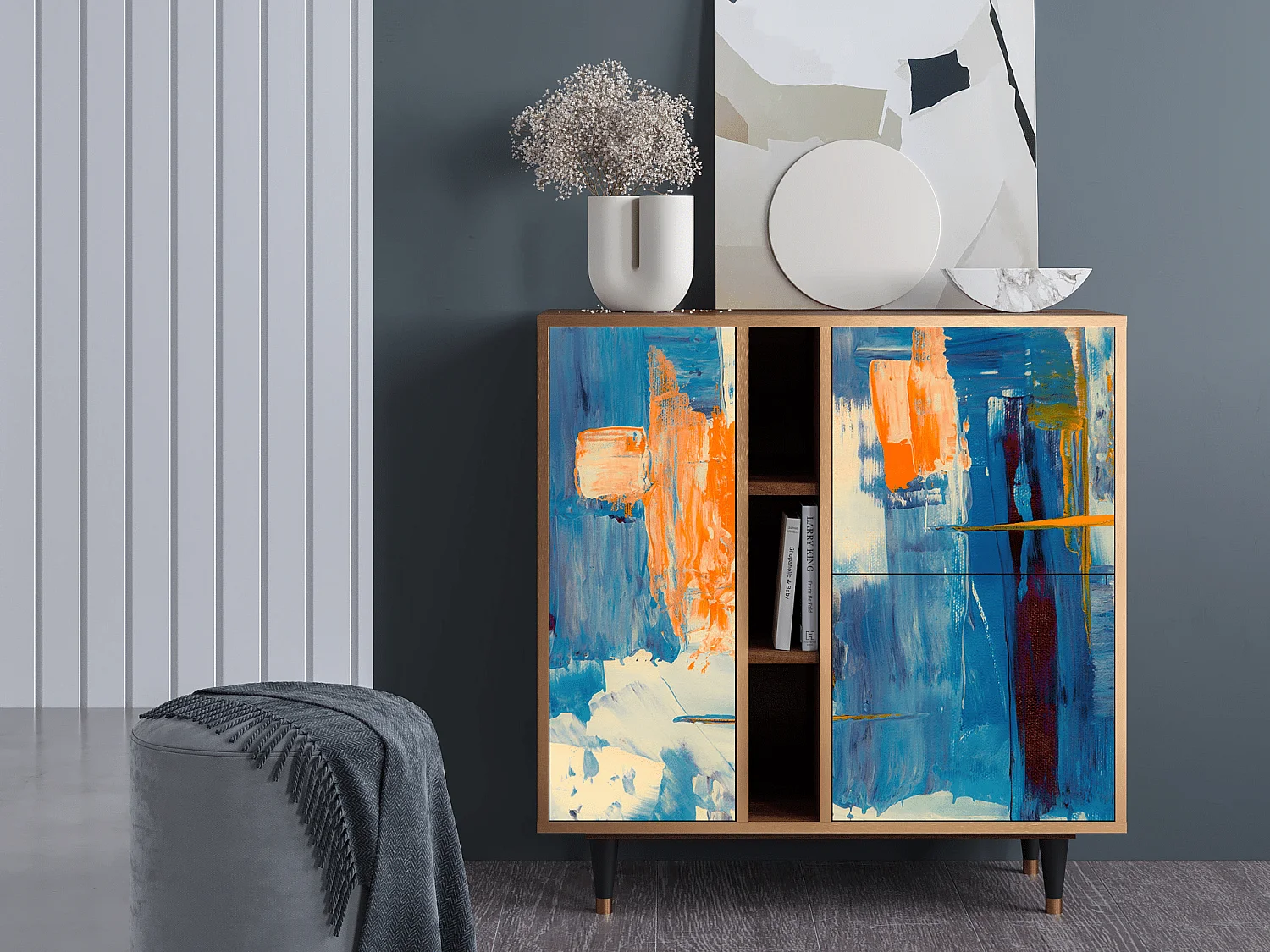 Credenza - 94х96х41 cm - BS5 - Abstract Expressionism, Noce