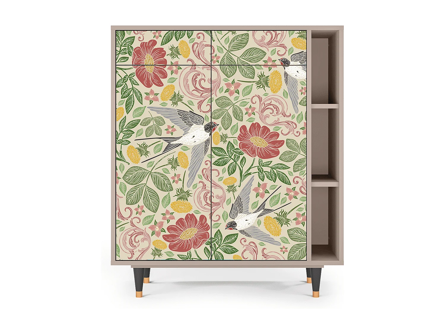 Kredens - 96х110х41 cm - BS6 - Spring Swallow, Latte