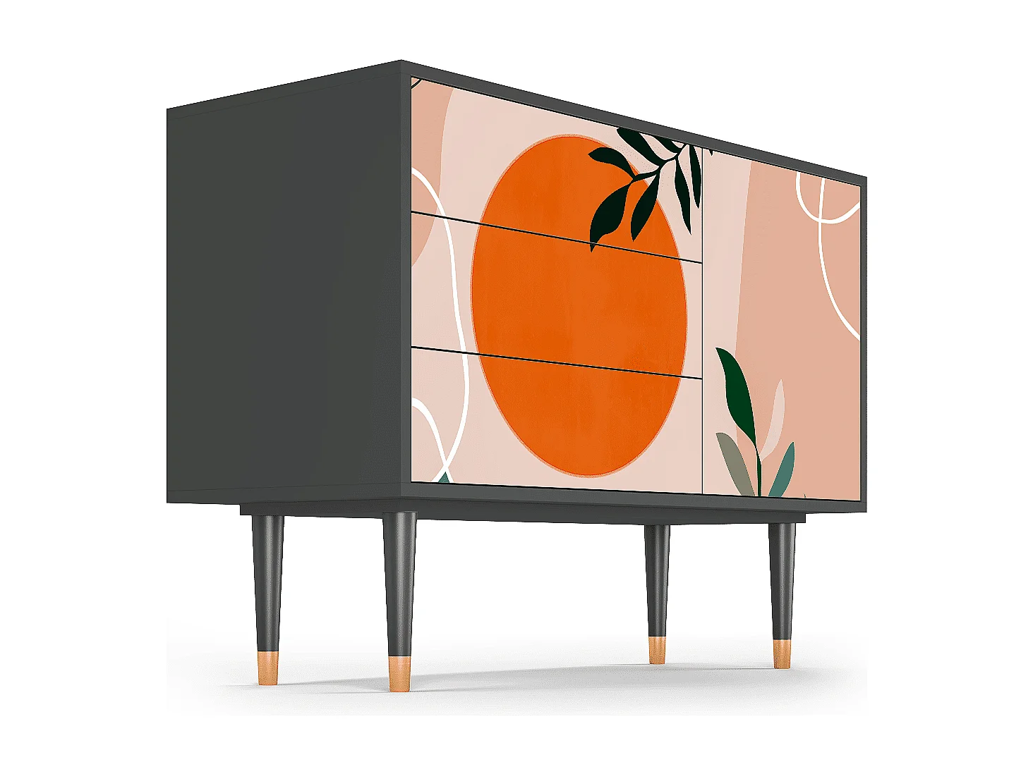 Kredens - 115х84х41 cm - S3 - Jalais Hill by Pissarro, Antracyt