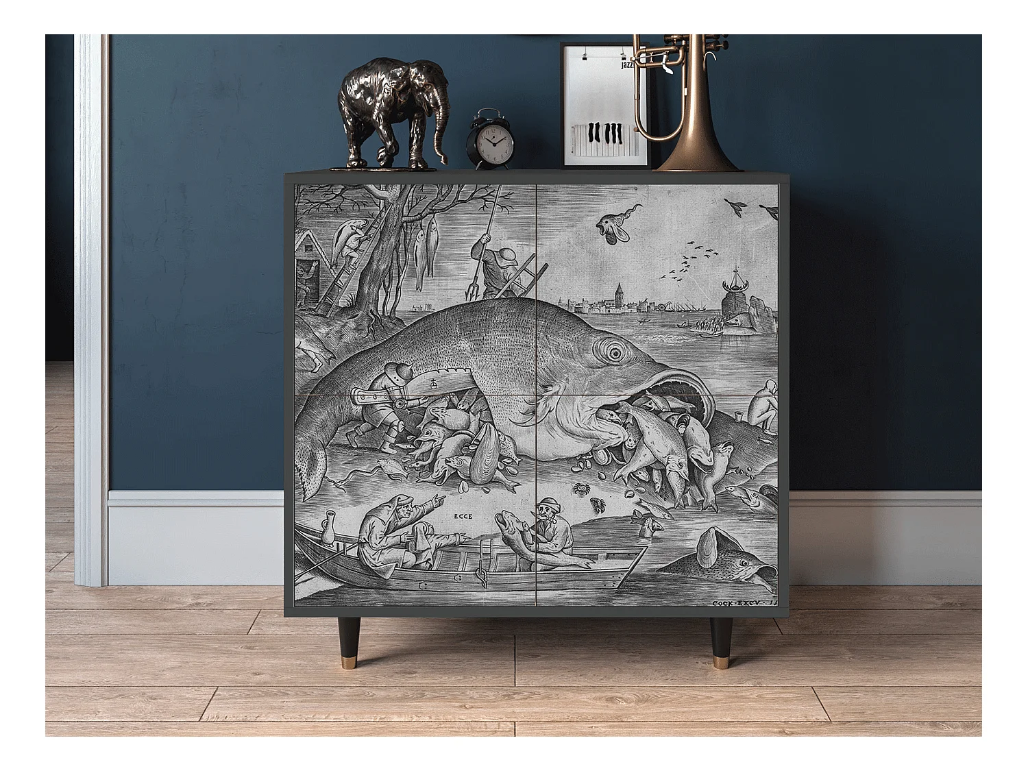 Kredens - 94x96x48 cm - BS3 - Big Fish Eat Little, Antracyt