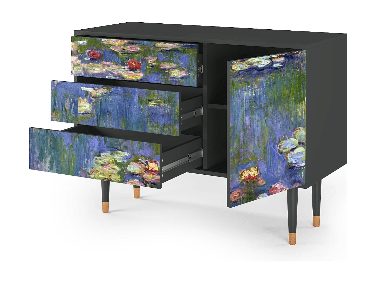Credenza - 115х84х41 cm - S3 - The water lily pond  , Antracite