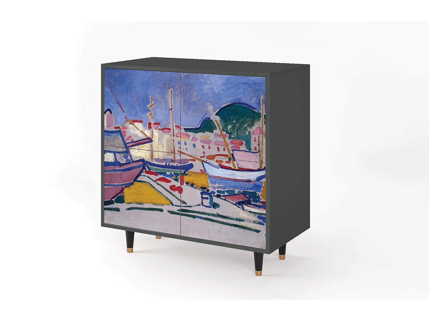 Kredens - 94x96x48 cm - BS3 - The Port of Collioure , Antracyt