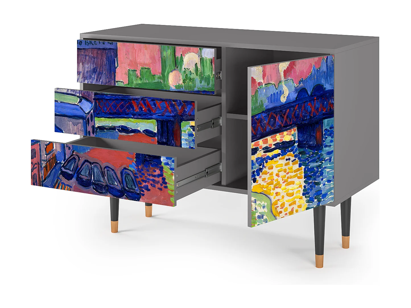 Credenza - 115х84х41 cm - S3 - Le Séchage des voiles , Grigio