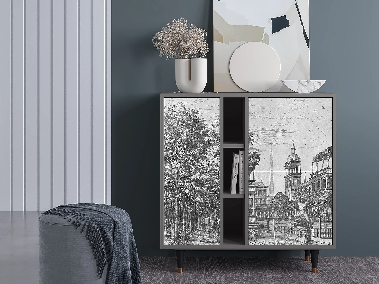 Buffet - 94х96х41 cm - BS5 - View of the Piazza, Gris