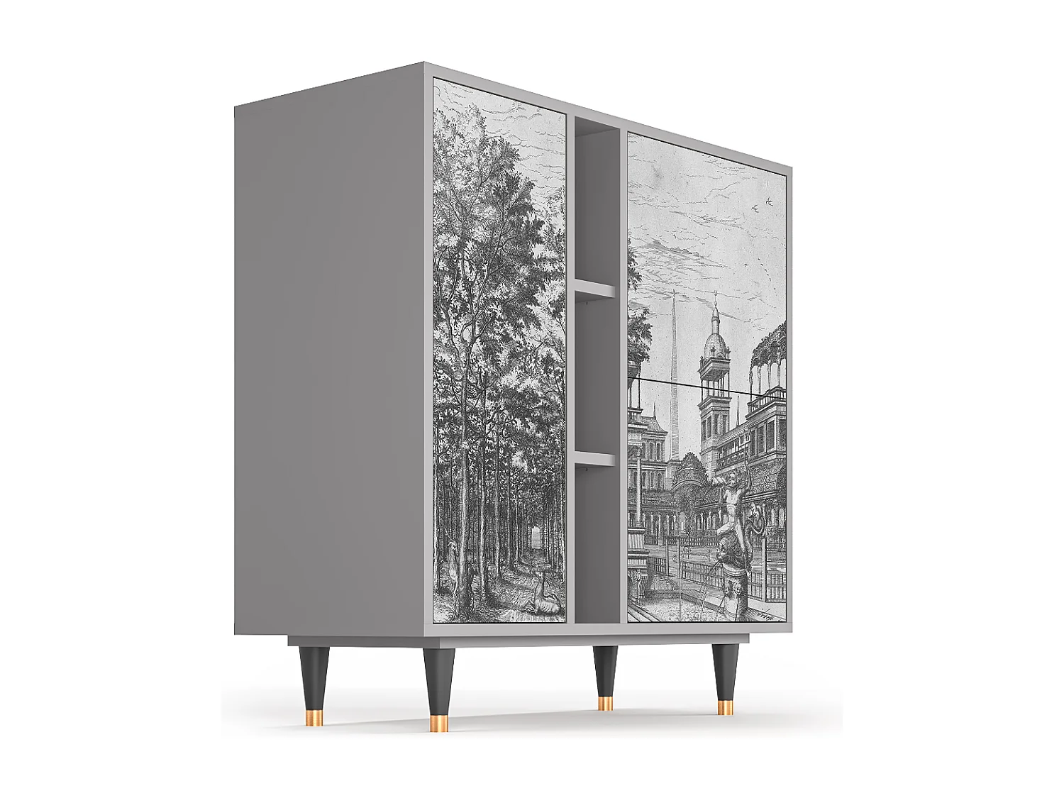 Buffet - 94х96х41 cm - BS5 - View of the Piazza, Gris