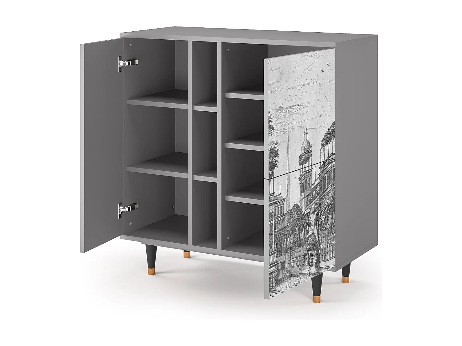 Buffet - 94х96х41 cm - BS5 - View of the Piazza, Gris