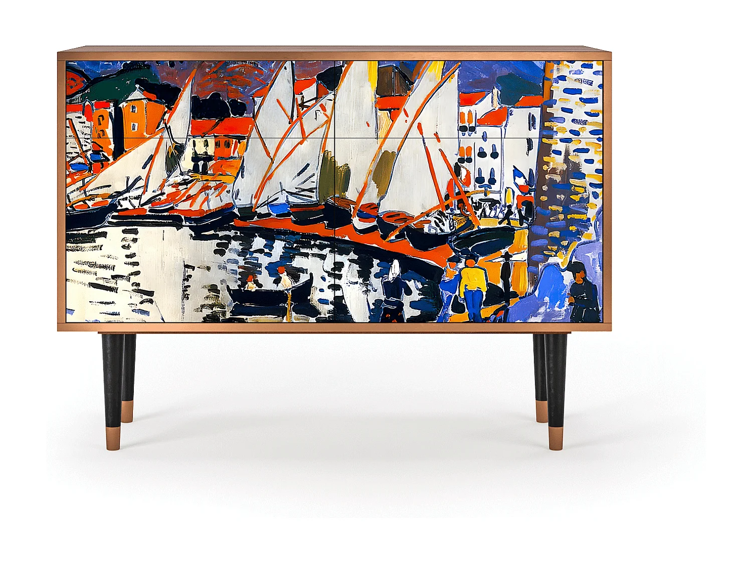 Buffet - 115x85x48 cm - BS4 - Le Séchage des voiles , Noyer